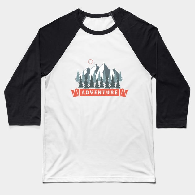 Mountain Adventure Baseball T-Shirt by Imagonarium